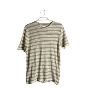 Porter and Ash Women's 100% Linen Striped Crewneck Short Sleeve T-Shirt